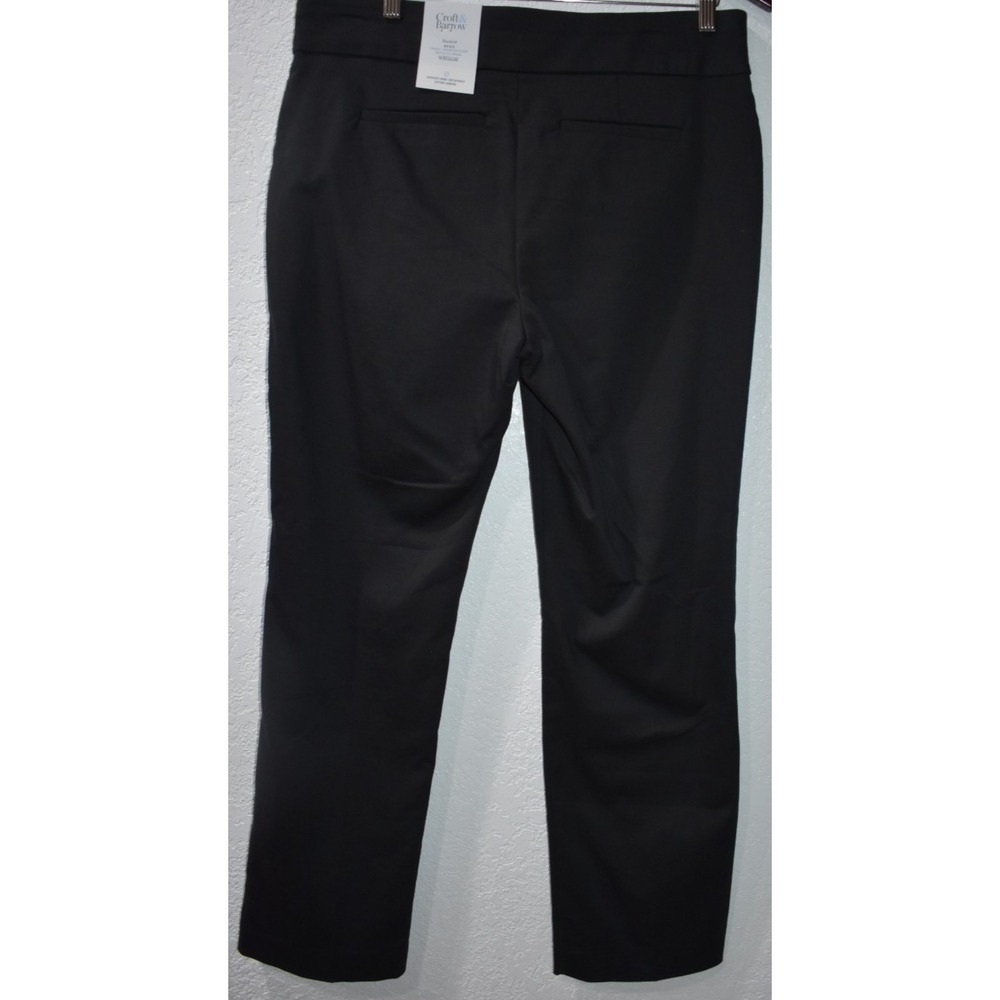 Croft Barrow Effortless Stretch Pants BLACK Pull-On Pockets Size 14 New w/tags - Picture 2 of 16